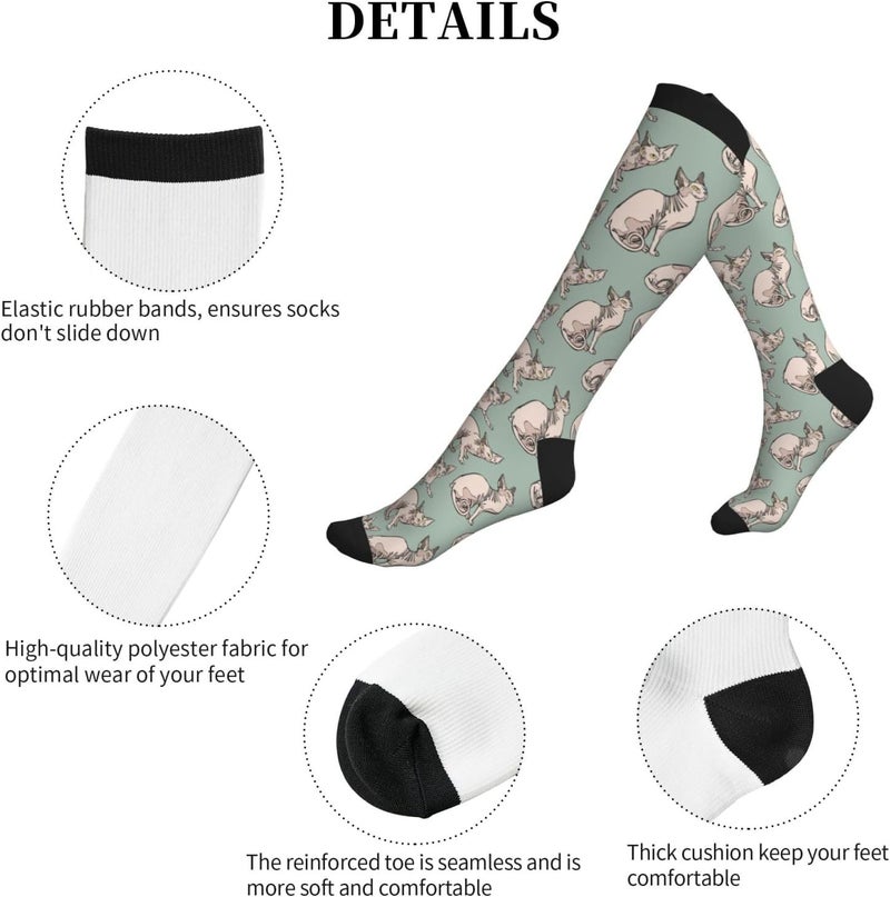 bassyil Compression Socks for Women & Men Circulation 15-20 mmHg Knee High Best Support for Nurses Travel Running Athletic - Image 5